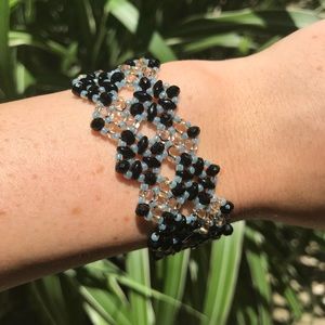 Handmade magnetic clasp beaded bracelet